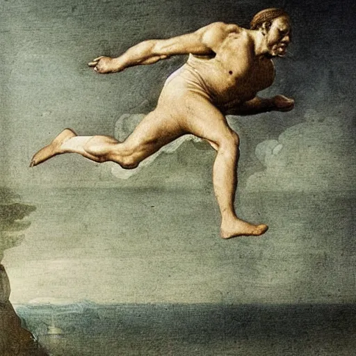 Image similar to man jumping by Leonardo