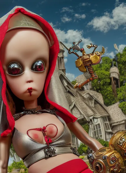 Prompt: highly detailed closeup, portrait of a tin toy gothic nun bikini, unreal engine, nicoletta ceccoli, mark ryden, earl norem, lostfish, global illumination, detailed and intricate environment