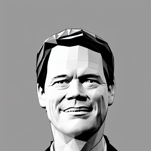 Prompt: low-poly Mark Rutte