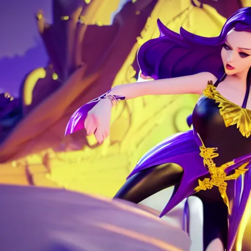 Prompt: still of pretty Morgana (LoL) in KDA More music video. 3d render, octane render, game art, realistic, highly detailed, trending on artstation, 4k, trending on artstation, pixar, cgsociety, unreal engine 5, redshift render, trending on artstation, blender, behance, cg