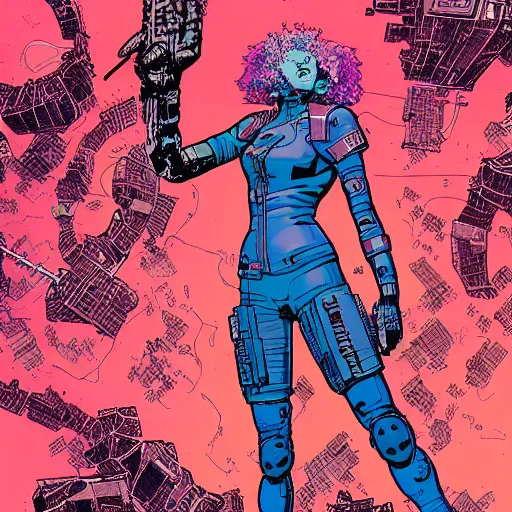 Image similar to Cyberpunk girl by Josan Gonzalez and Geof Darrow