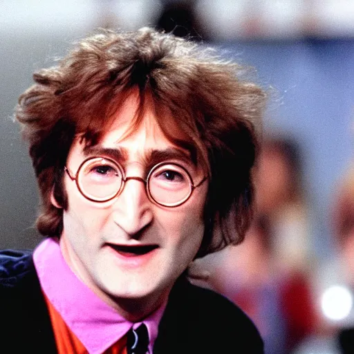 Prompt: A photograph of John Lennon on Saved By The Bell (1989)