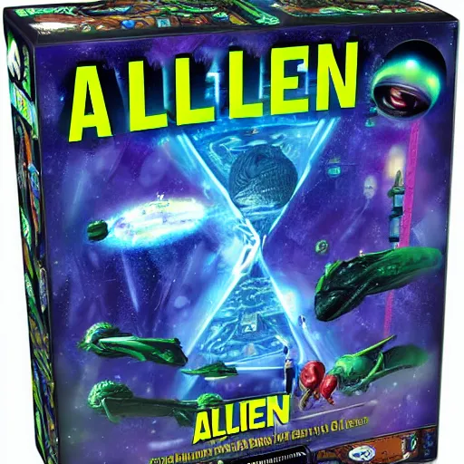 Prompt: A alien board game