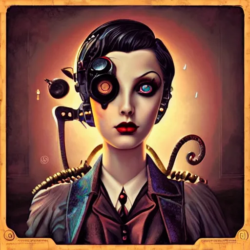 Image similar to Lofi Goth BioShock Steampunk portrait Pixar style by Tristan Eaton Stanley Artgerm and Tom Bagshaw