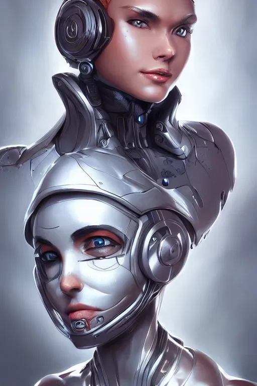 Image similar to a portrait of a swirly cyborg with a hood and mechanical part by Mars Chris and Artgerm, highly detailed, trending on artstation