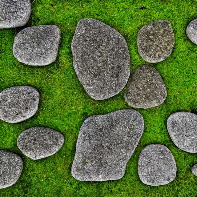 Image similar to Photo of mossy stone pavement shot from tripod above