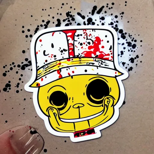 Image similar to die cut sticker, tony chopper of one piece, splatter paint