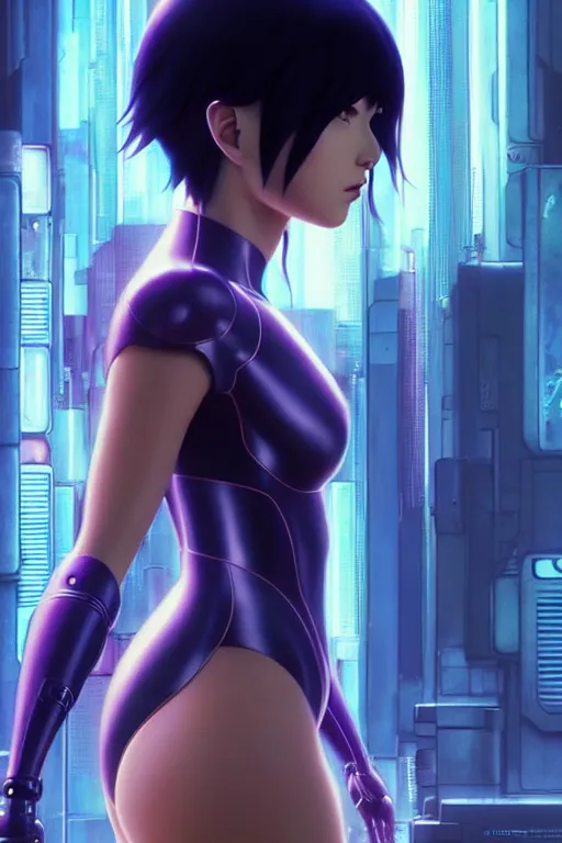 Image similar to weta disney pixar movie still portrait photo of ghost in the shell anime : : as motoko kusanagi by pixar : : by ilya kuvshinov, rossdraws, artgerm, maxim cover, octane render, 3 d, volumetric lighting, anti aliasing, raytracing : :