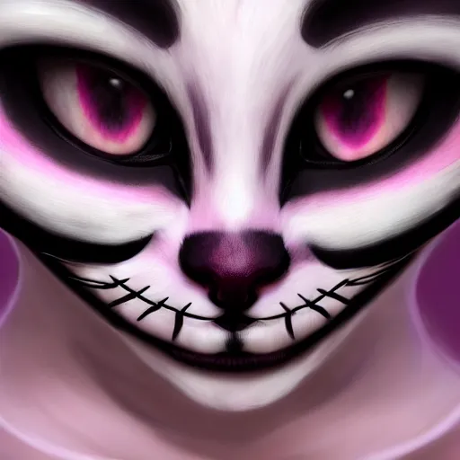 Prompt: anonymous as a cheshire cat, award winning creature portrait photography, extremely detailed, artstation, 8 k, sensual lighting, incredible art, wlop, artgerm