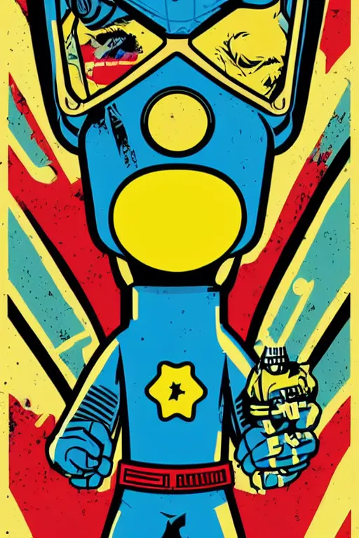 Image similar to fallout 7 6 retro futurist illustration art by butcher billy, sticker, colorful, illustration, highly detailed, simple, smooth and clean vector curves, no jagged lines, vector art, smooth andy warhol style