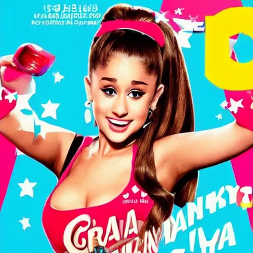 Prompt: Ariana Grande as Nuka Cola girl poster