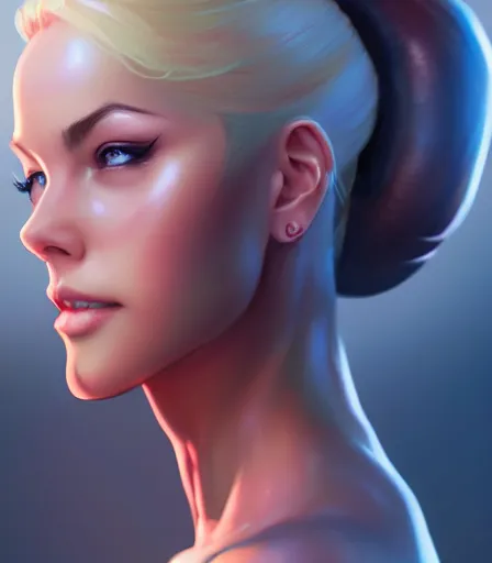 Prompt: beautiful portrait of a gorgeous personal trainer who looks like Cammy white , character design by charlie bowater, ross tran, artgerm, and makoto shinkai, detailed, soft lighting, rendered in octane
