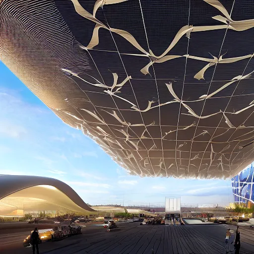 Image similar to Phoenix Sky harbor designed by Zaha Hadid