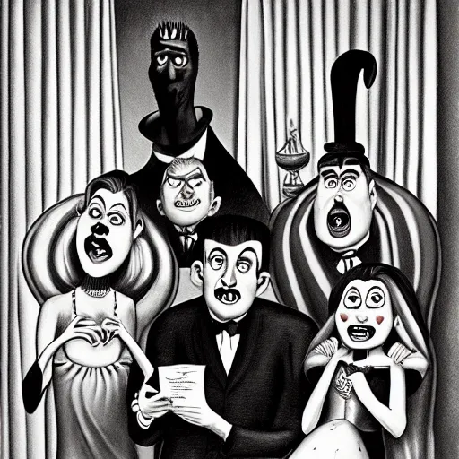 Image similar to the munsters, by charles addams,