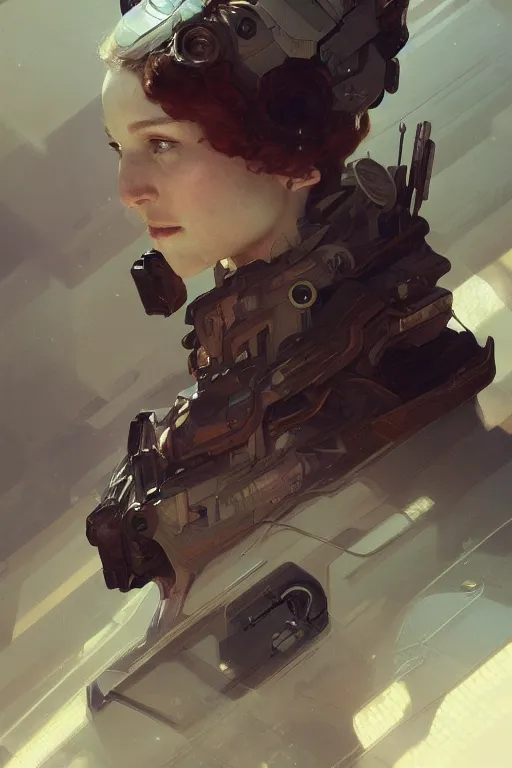 Prompt: A full portrait of a scifi explorer, intricate, elegant, highly detailed, digital painting, artstation, concept art, smooth, sharp focus, illustration, art by Krenz Cushart and Artem Demura and alphonse mucha