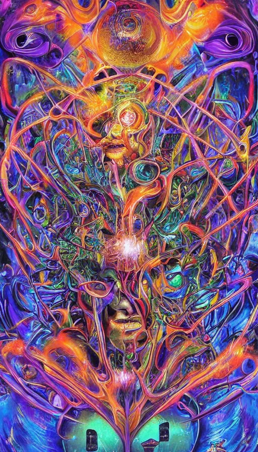 Image similar to psytrance artwork, by jason de graaf