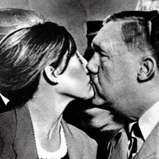 Image similar to still of donald trump kissing adolf hitler