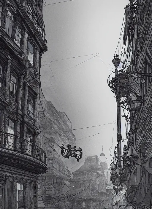 Image similar to Budapest , Dynamic lighting, cinematic, extremely high detail, photo realistic, cinematic lighting, pen and ink, intricate line drawings, post processed, concept art, artstation, matte painting, style by Paru Itagaki