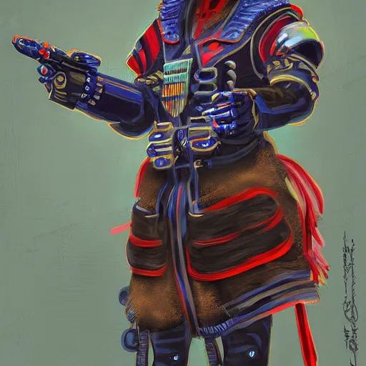 Prompt: a cybertronic Zaporozhian Cossack, digital art, Krita