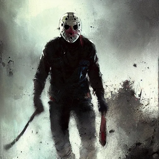 Prompt: jason friday the 1 3 th by jeremy mann