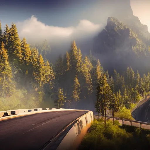Prompt: hyperrealistic rairoad in the mountains, beautiful landscaape, misty, super detailed, trending on artstation, hyperdetailed, Unreal Engine 4k, 8k, ultra HD