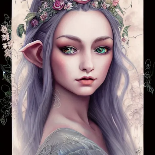 Image similar to a beautiful elvish goddess , 8k, highly detailed, sharp, realistic, in style of Anna Dittmann