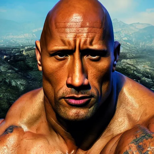 Prompt: photorealistic dwayne johnson but he is made of stone. hyperdetailed photorealism, 1 0 8 megapixels, amazing depth, glowing rich colors, powerful imagery, 3 d finalrender, 3 d shading, cinematic lighting, artstation concept art