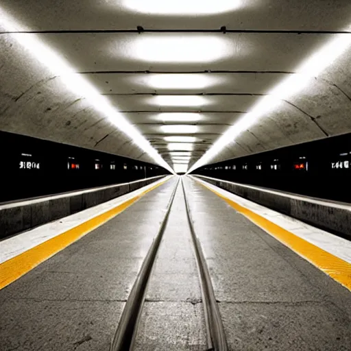 Image similar to a minimalist subway tunnel, james turrel,