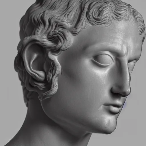 Image similar to a neon ring around a renaissance statue head, ray tracing, hyper - realistic, hyper detailed, 8 k resolution, sharp focus
