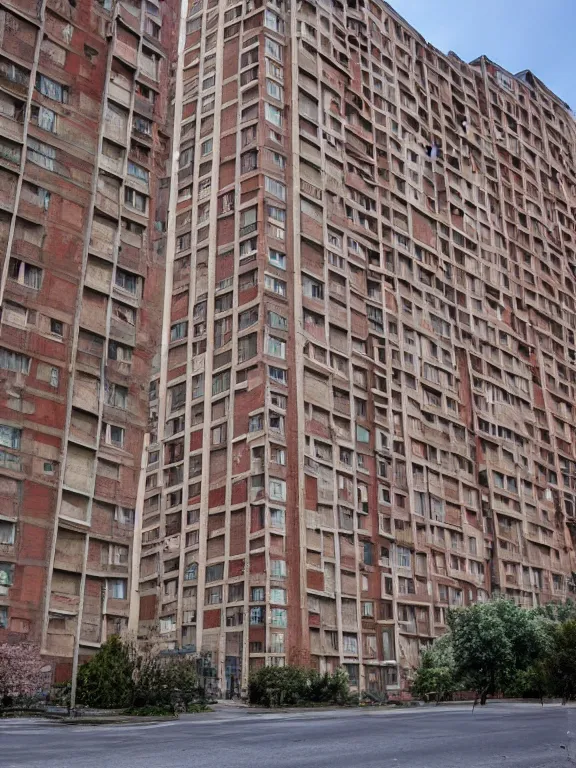 Image similar to full soviet apartment building, photo