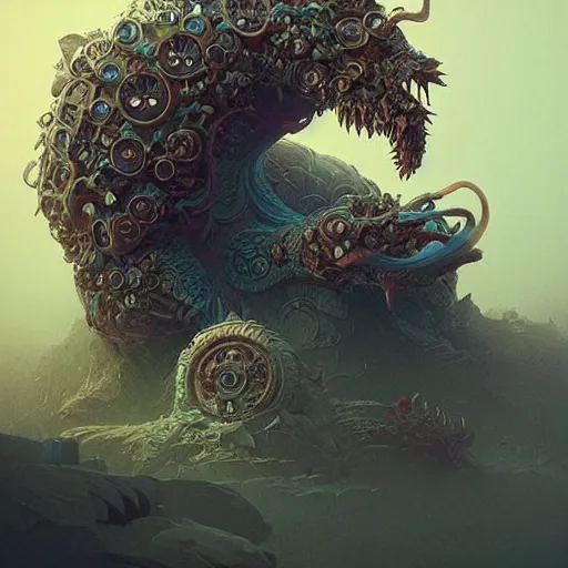 Prompt: stupid monster : : by beeple and james gilleard and justin gerard : : ornate, dynamic, particulate, intricate, elegant, highly detailed, centered, artstation, smooth, sharp focus, photoreal octane render, 3 d, by jean - baptiste monge!!!!!!!