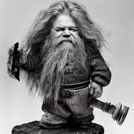 Image similar to damn feisty dwarf degenerate, insanely detailed photo portrait by Annie Leibovitz