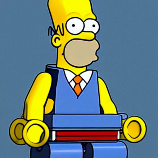 Image similar to Homer Simpson made out of LEGO