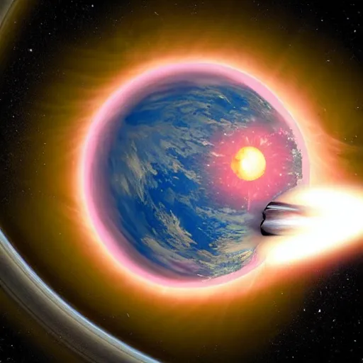 Image similar to two planets crashing into each other in an explosion