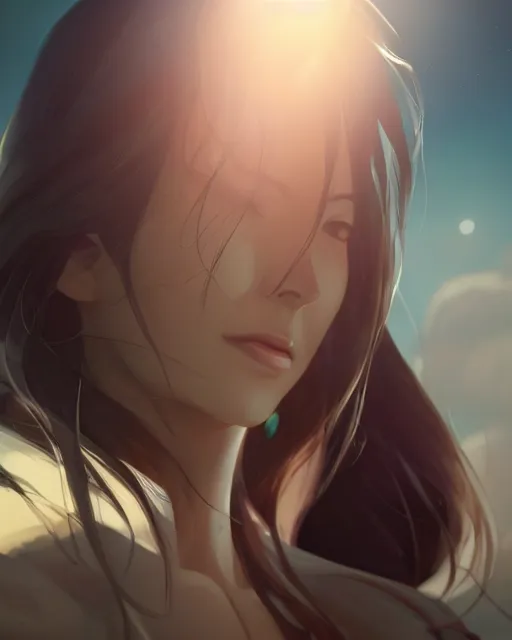 Image similar to infinity, full shot, atmospheric lighting, detailed face, by makoto shinkai, stanley artgerm lau, wlop, rossdraws