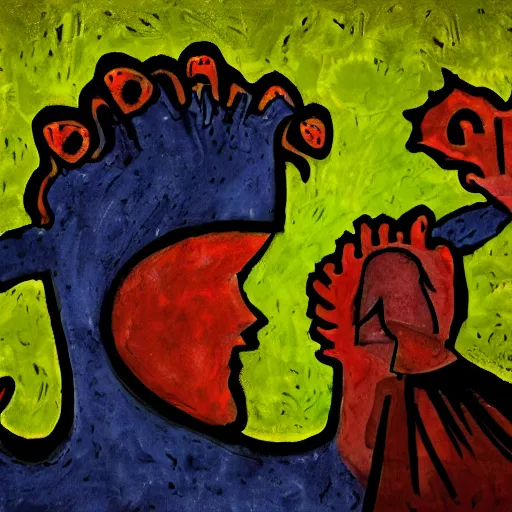 Image similar to a depiction of schizophrenia