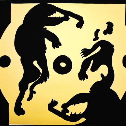 Image similar to an ape and a horse, yin Yang shaped