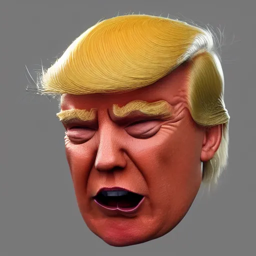 Image similar to a 3D render of a Donald Trump slug