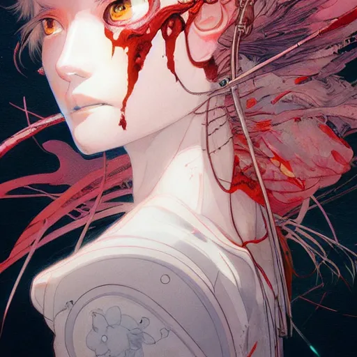 Image similar to prompt : blade character portrait soft light painted by james jean and katsuhiro otomo and erik jones, inspired by evangeleon anime, smooth face feature, intricate oil painting, high detail illustration, sharp high detail, manga and anime 1 9 9 9