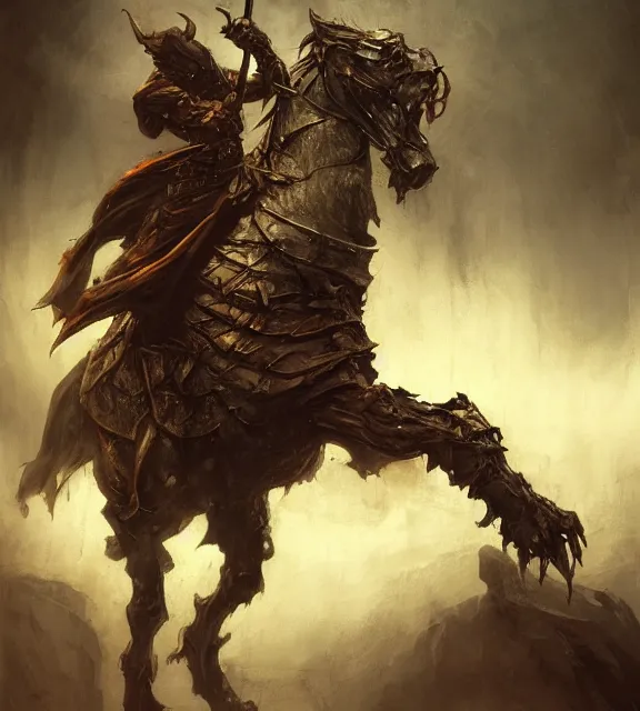 Image similar to golden cavalry concept, beksinski, age of sigma art, frank franzetta, ruan jia, dark soul armor concept, trending on artstation, wayne barlowe, adrian smith fantasy art, elden ring art, the hobbit art, lord of the ring art, infinity blade armor