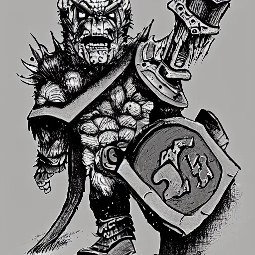 Image similar to an ork, illustration