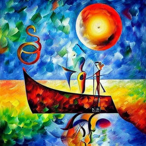 Image similar to a painting by daleonid afremov by johannes itten by dali