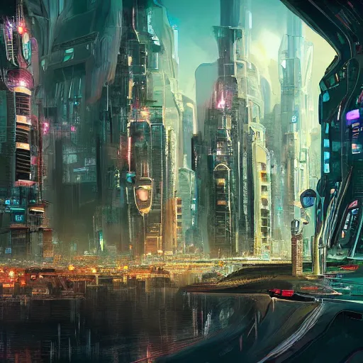 Image similar to beautiful city of the future, highly detailed, cinematic, illustration, concept art