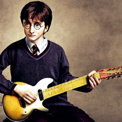 Prompt: harry potter playing guitar