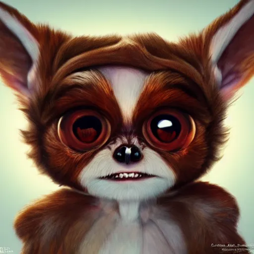 Image similar to cute gizmo the mogwai from gremlins movie, award winning creature portrait photography, extremely detailed, artstation, 8 k, sensual lighting, incredible art, wlop, artgerm