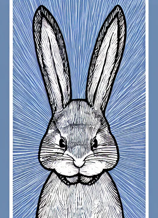 Image similar to rabbit woodcut print by Julie de Graag