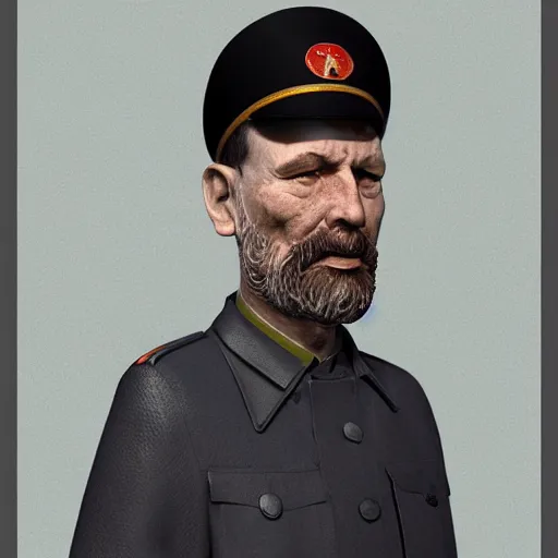 Prompt: a soviet man portrait, artistation render