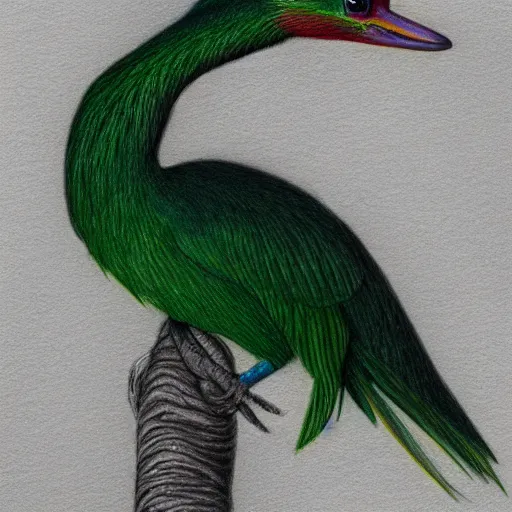 Image similar to a realistic coloured pencil drawing of a quetzal, realistic graphite, highly detailed, artstation, realism, photorealism, fine art, white background