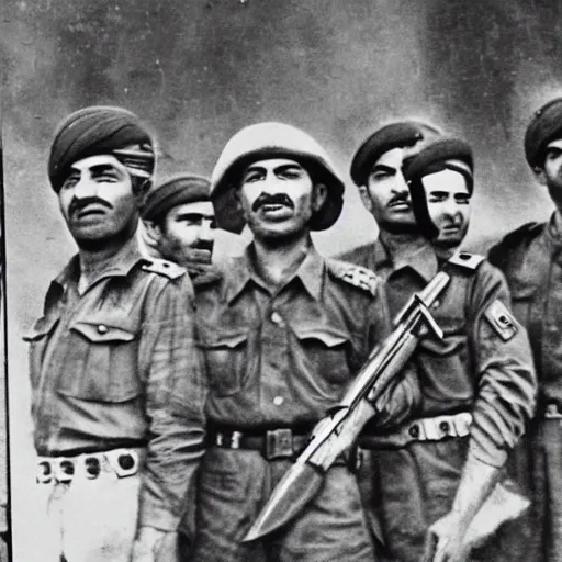 Image similar to a portrait of the iranian army in 1 9 4 5 highly detailed