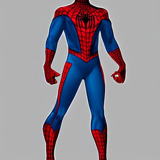 Image similar to concept for a new spiderman suit that has a kevlar vest and chrome colours, heavy armor